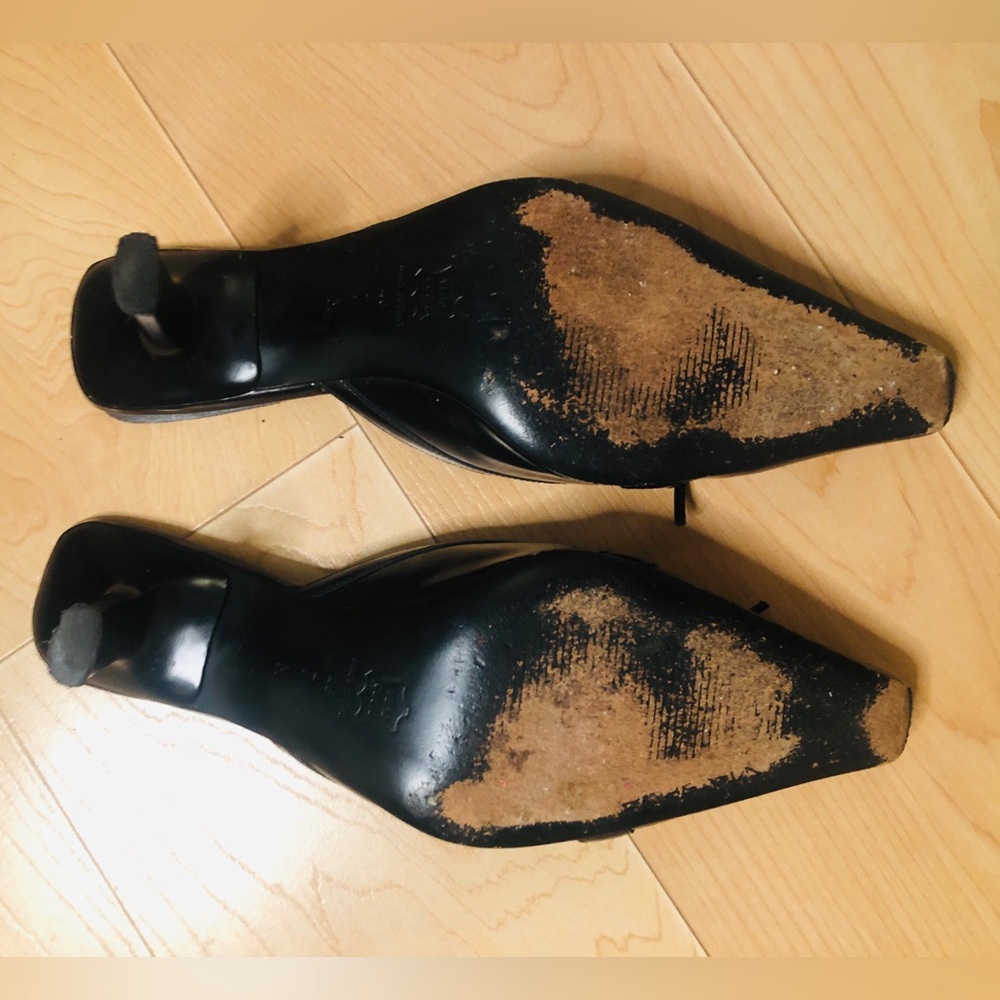 Via Spiga Elegant Black Women's Mules with Kitten Heels and Bow - Picture 3 of 14